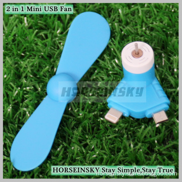 Personalized Logo Mini Fan Wholesale Mobile Phone Micro USB Fan for IOS and Android